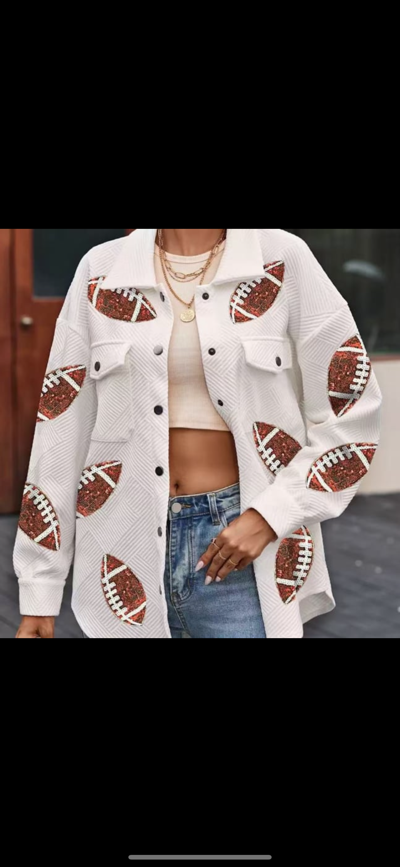 Bling football button up